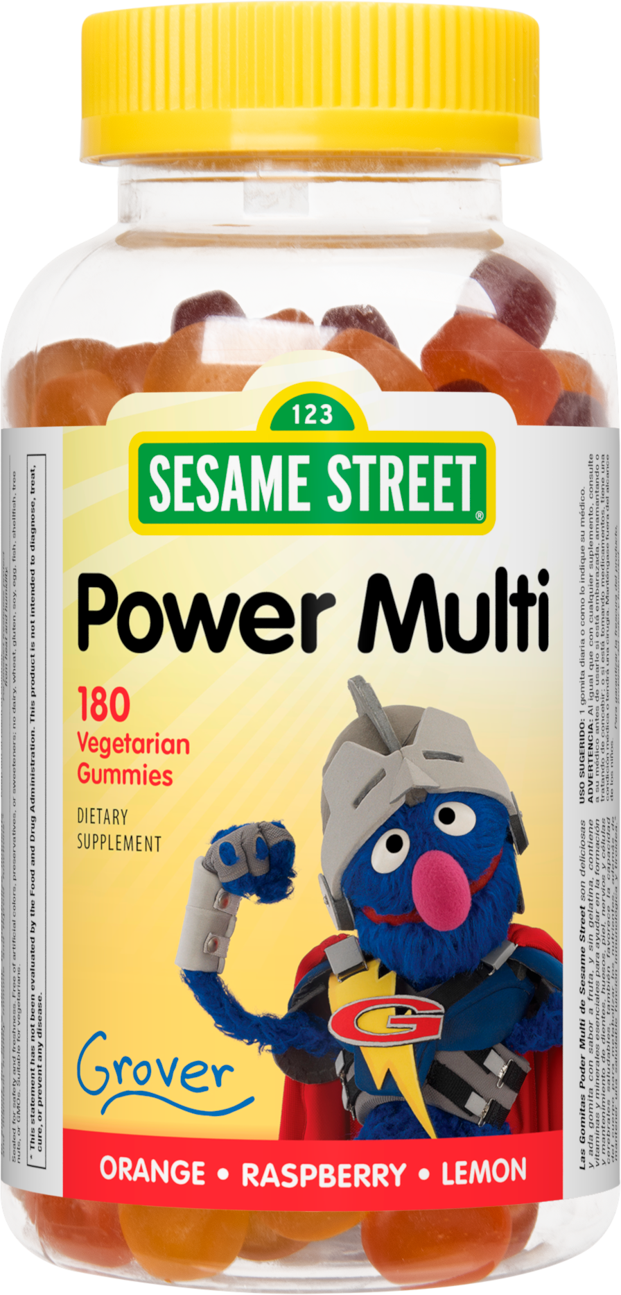 Sesame Street Power Multivitamin Kids Gummy by Webber Naturals, 1 Per Day, Non GMO, Free of Dairy, Gelatin, Peanut and Gluten, Essential Vitamins and Minerals for Children Age 3 and Up, 180 Gummies