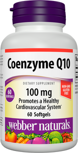 Webber Naturals Coenzyme Q10 (CoQ10) 100mg, High Potency Antioxidant, Non-GMO, Gluten Free, 60 softgels, for Heart Health and Cellular Energy Production