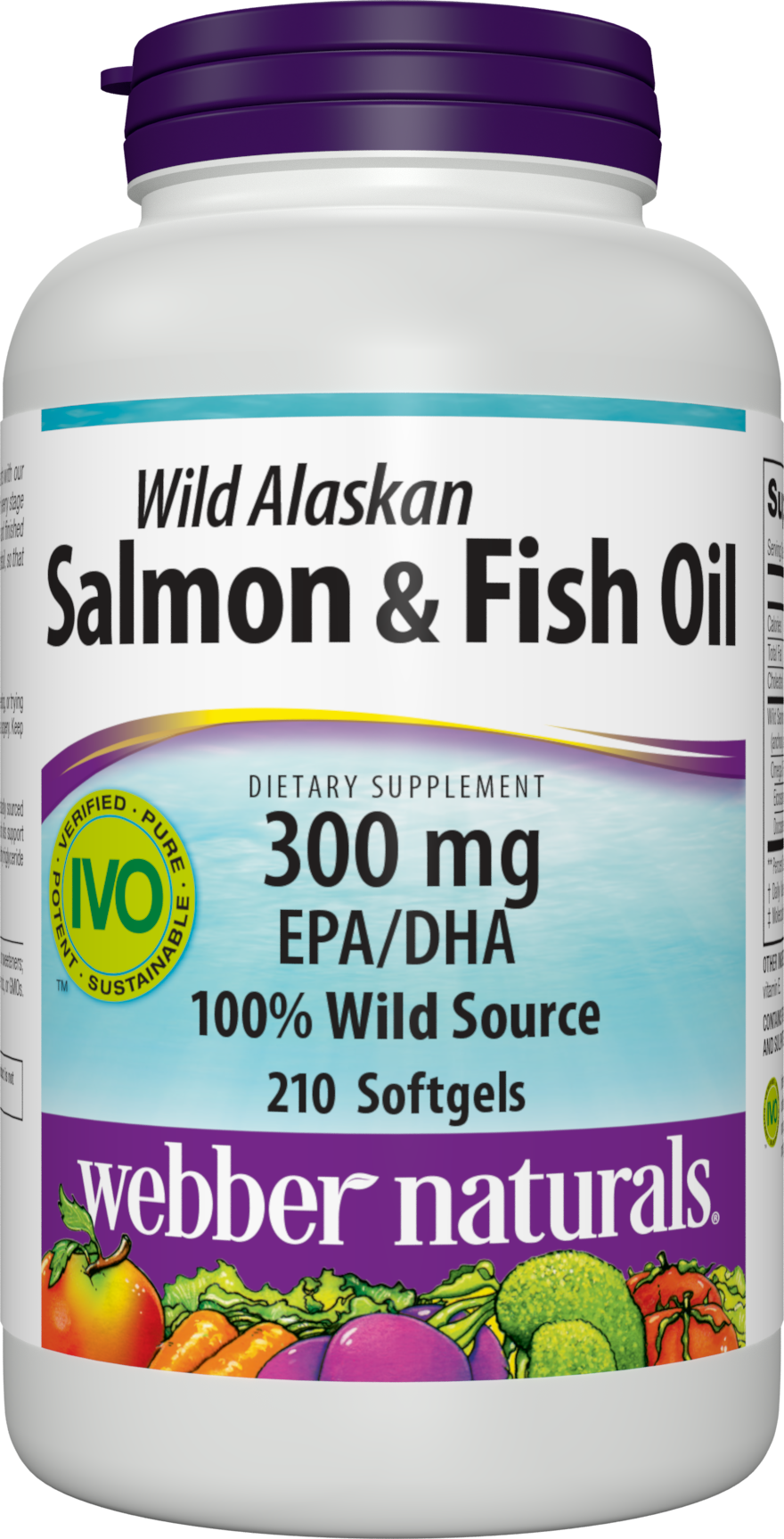 Webber Naturals Fish Oil, 300 mg of Omega-3, 1,000 mg of Total Fish Oils Per Pill, 210 Softgels, for Heart, Brain and Cardiovascular Health, Non-GMO, Gluten Free