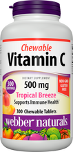 Load image into Gallery viewer, Webber Naturals Chewable Tropical Breeze Vitamin C, 300 Count, 500 mg of Vitamin C Per Chewable Tablet, Bones, Teeth, Immune and Antioxidant Support, Non GMO, Dairy &amp; Gluten Free
