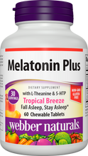 Load image into Gallery viewer, Webber Naturals Melatonin Plus, 1.5 mg of Melatonin with L-Theanine and 5-HTP, 30 Chewable Tablets, for Sleep Support, Gluten Free, Non-GMO, Vegan
