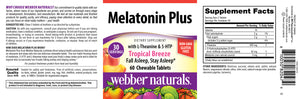 Webber Naturals Melatonin Plus, 1.5 mg of Melatonin with L-Theanine and 5-HTP, 30 Chewable Tablets, for Sleep Support, Gluten Free, Non-GMO, Vegan