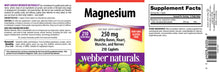 Load image into Gallery viewer, Webber Naturals Magnesium 250 mg, 210 Caplets, Helps Support Muscle, Bone, Nerve and Heart Health, Non-GMO, Gluten &amp; Diary Free, Vegan
