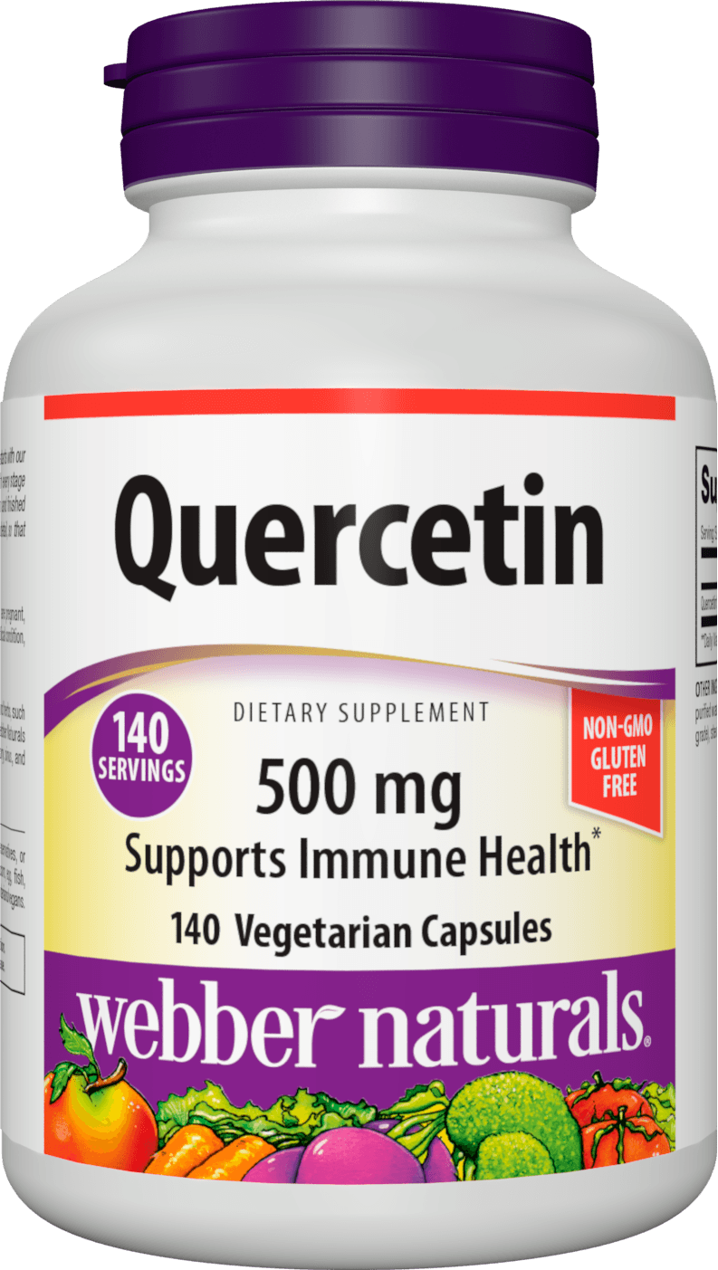 Webber Naturals Quercetin Supplement, 500 mg Per Pill, 140 Vegetarian Capsules, Plant-Based Immune Support, Antioxidant Supplement, Gluten and Dairy Free, Non-GMO, Suitable for Vegans