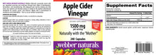Load image into Gallery viewer, Apple Cider Vinegar, by Webber Naturals, 1500mg, Non-GMO, Gluten Free, 240 Capsules

