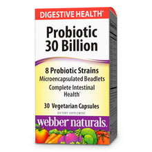 Load image into Gallery viewer, Probiotic 30 Billion by Webber Naturals, 8 strains, Microencapsulated, 30 Vegetarian Capsules
