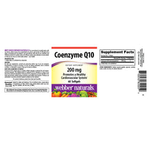 Load image into Gallery viewer, Coenzyme Q10, 200mg, by Webber Naturals, 60 softgels
