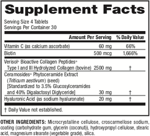 Webber Naturals Collagen30 with Ceramides, Bioactive Collagen Peptides, 120 Tablets, Hydrating Glow, Helps Improve Skin Hydration, Elasticity & Smoothness, Non GMO, Dairy & Gluten Free