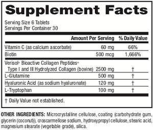 Webber Naturals Collagen30 with Hyaluronic Acid, Bioactive Collagen Peptides, 180 Tablets, Helps Reduce Joint Pain, Eye Wrinkles and Fine Facial Line, Non GMO