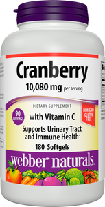 Cranberry with Vitamin C softgels, 180 Softgels